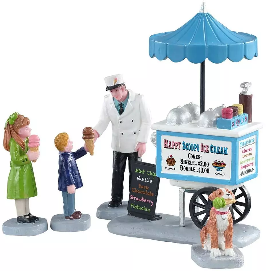 Lemax Happy Scoops Ice Cream Cart S 5 Kerstdorp Figuur Type 6