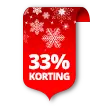 33% korting rood