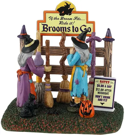 Lemax brooms to go tafereel Spooky Town  2024 - afbeelding 1