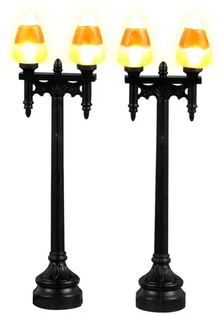 Lemax candy corn street light, set of 2, b/o (4.5v accessoire Spooky Town  2023