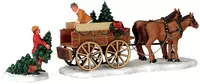Lemax christmas tree wagon s/2 kerstdorp tafereel Caddington Village  2004 - afbeelding 1