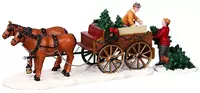 Lemax christmas tree wagon s/2 kerstdorp tafereel Caddington Village  2004 - afbeelding 3