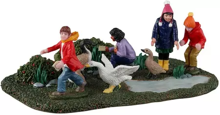 Lemax duck duck goose kerstdorp tafereel Vail Village  2023 - afbeelding 1