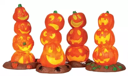 Lemax light up pumpkin stack s/4 verlichte accessoire Spooky Town 2013