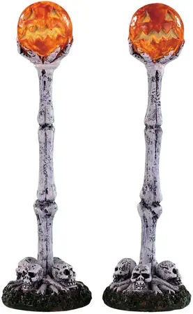 Lemax lighted lantern bone post, set of 2, accessoire Spooky Town  2020