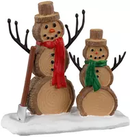 Lemax log snowmen kerstdorp accessoire Vail Village  2023