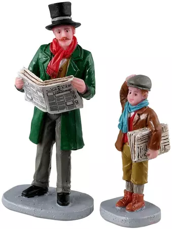 Lemax merry newsboy, set of 2 kerstdorp figuur type 2 Caddington Village  2023