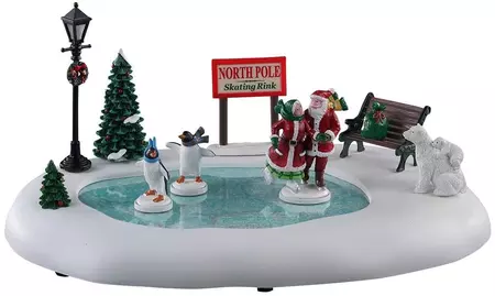 Lemax north pole skating rink bewegende schaatsbaan Santa's Wonderland 2021