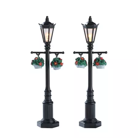 Lemax old english lamp post s/2 verlichte straatlantaarn 2017