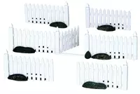 Lemax plastic picket fence s/7 kerstdorp accessoire 2011