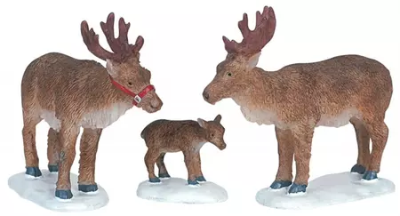 Lemax reindeer s/3 kerstdorp figuur type 3 Santa's Wonderland  2006