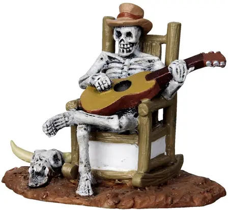 Lemax rocking chair skeleton figuur Spooky Town  2012