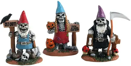 Lemax skeleton garden gnomes, set of 3 accessoire Spooky Town  2021