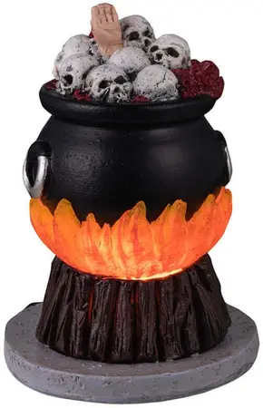 Lemax skull stew cauldron accessoire Spooky Town  2024