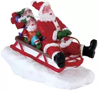Lemax sledding with santa kerstdorp figuur type 4 Santa's Wonderland  2018