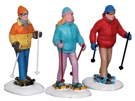 Lemax snowshoe walkers, s/3 kerstdorp figuur type 3 Vail Village  2012