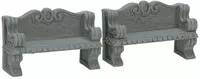 Lemax stone bench s/2 kerstdorp accessoire 2007