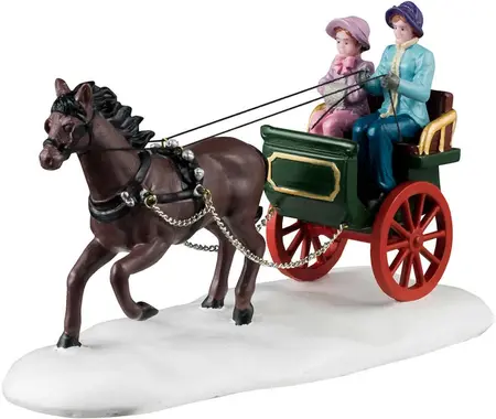 Lemax winter carriage ride kerstdorp tafereel Caddington Village  2024 - afbeelding 4