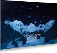 My Village Achtergrond canvas berglandschap nacht 76x56 cm - afbeelding 2